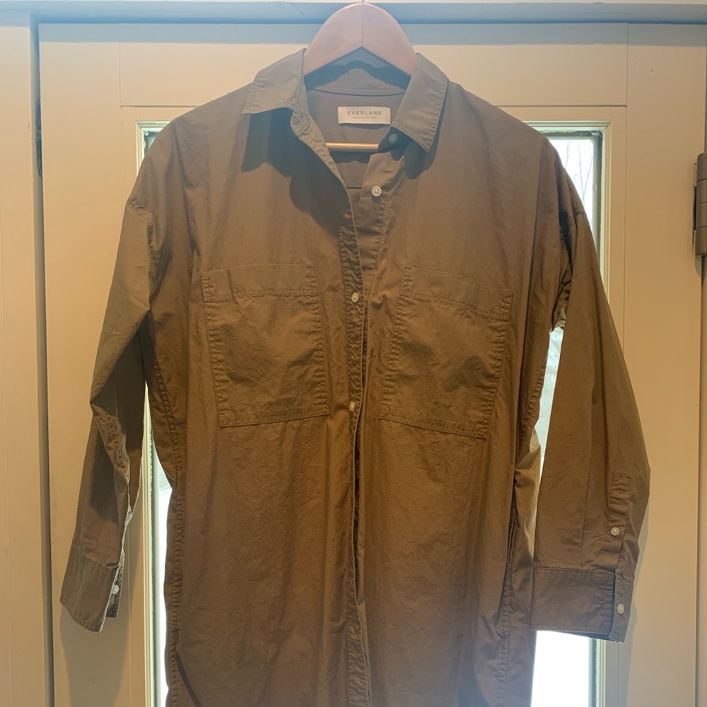 Everlane tan/brown shirt dress, size 4